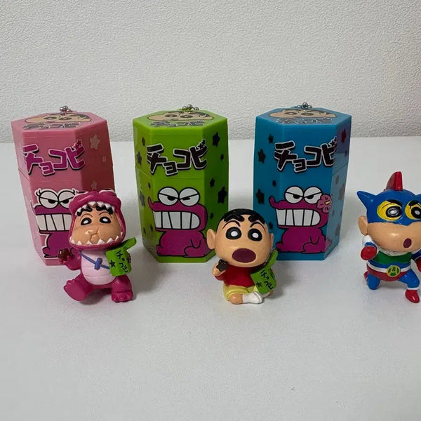 [BUNJANG] Vintage Crayon Shin-chan Chocobi Box Figures Set of 3 / 고전 짱구 초코비통 피규어 3종 일괄 판매합니다