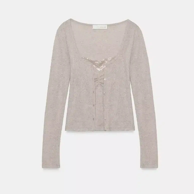 [BUNJANG] Zara Lace Combo Top Sand M / 자라 레이스 콤비 탑 샌드 M (새상품)
