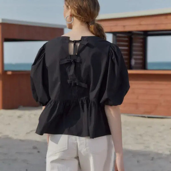 [BUNJANG] ON&ON Back Ribbon Blouse / 온앤온 백리본 블라우스