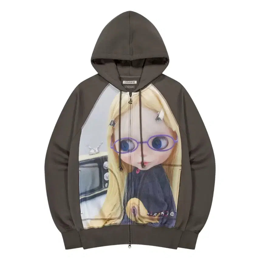[BUNJANG] KOSEIO x Blythe Hoodie Brown / 코이세이오 x 브라이스돌 후드집업 브라운