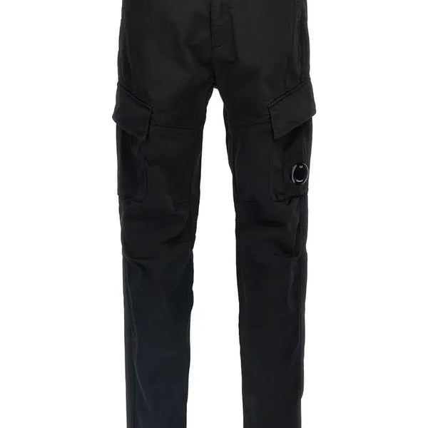 [BUNJANG] C.P. Company Lens Badge Satin Stretch Cargo Pants Black / CP 컴퍼니 렌즈 와펜 새틴 스트레치 카고 팬츠 블랙
