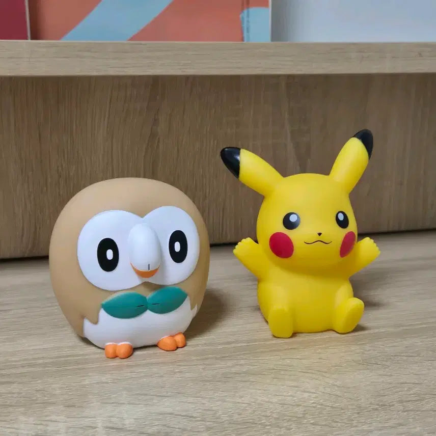 [BUNJANG] Pokemon Sun & Moon Classic Rare Figures Set: Rowlet & Pikachu / [새상품] 포켓몬 고전 희귀 썬문 소프트 피규어 나몰빼미&피카츄 세트