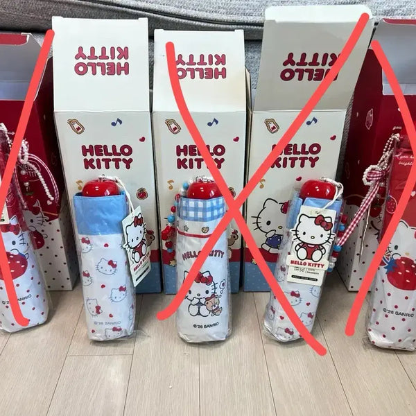 [BUNJANG] Hello Kitty Folding Umbrella 55cm / 헬로 키티 양우산 50,55cm