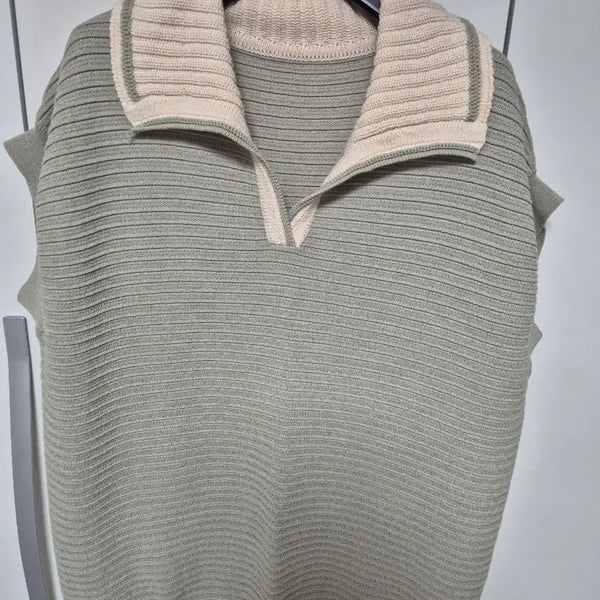 [BUNJANG] LEBEIGE 23SS Open Collar Knit / 르베이지 23ss 오픈 카라 니트