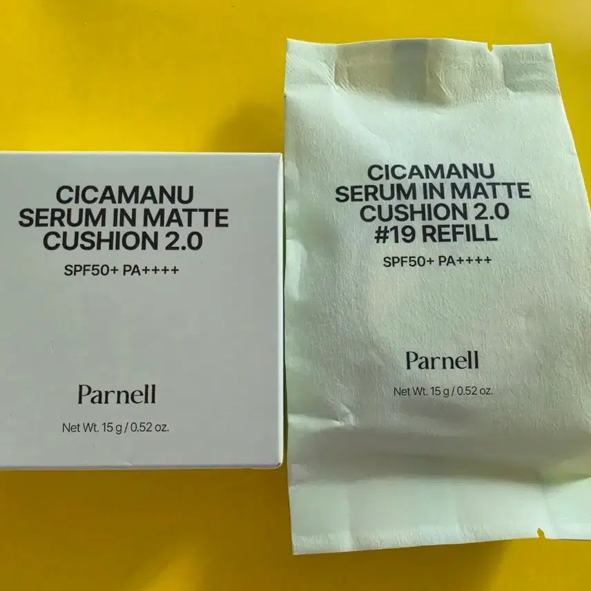 [BUNJANG] PARNELL Cica Manu Serum in Matte Cushion 2.0 - Shade 19 (15g) - Refill Included / 파넬 시카마누 세럼 인 매트 쿠션 2.0 19 본품+리필