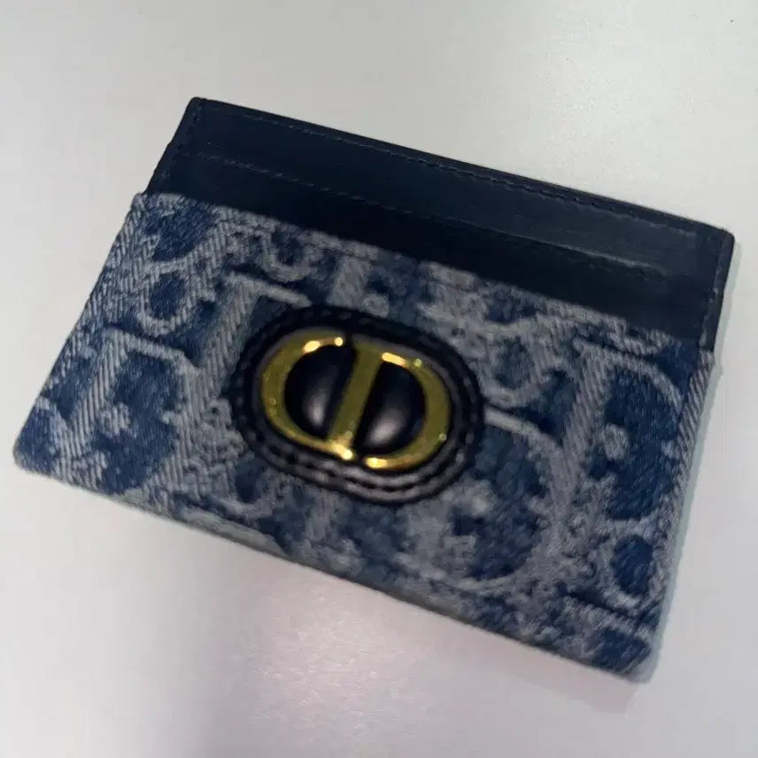 [BUNJANG] Dior Montaigne Oblique Blue Denim Card Holder / 디올 몽테인 오블리크 블루데님 카드지갑