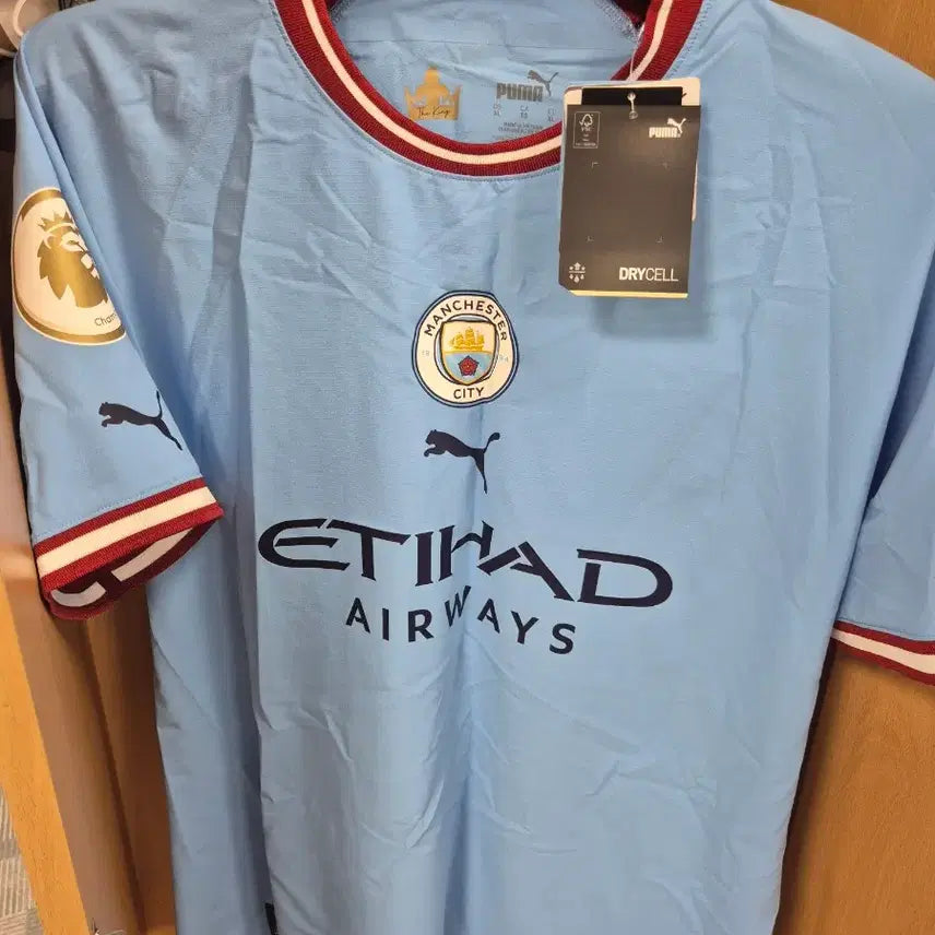 [BUNJANG] Manchester City 22/23 Authentic Haaland Jersey XL (Golden Lion Patch) / 22 23 맨체스터시티 어센틱 XL사이즈 새제품 판매(황금사자패치)