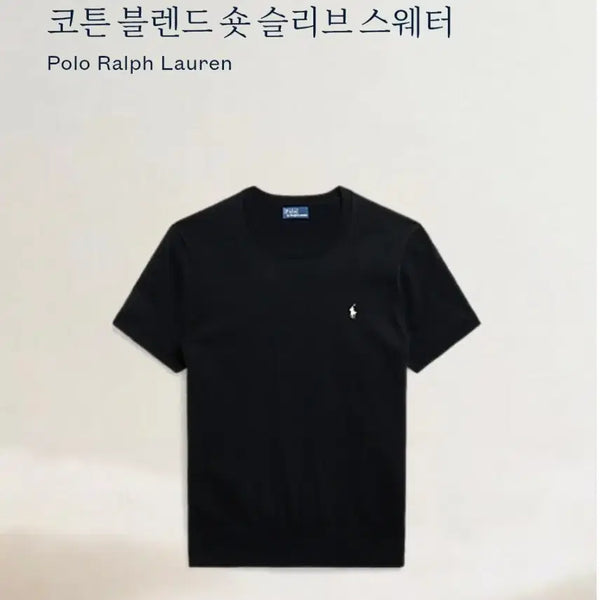 [BUNJANG] Polo Ralph Lauren Women's Short Sleeve Knit Black Large / (정품) 24년 폴로 랄프로렌  반팔 니트 블랙 라지 여성 큐알신형