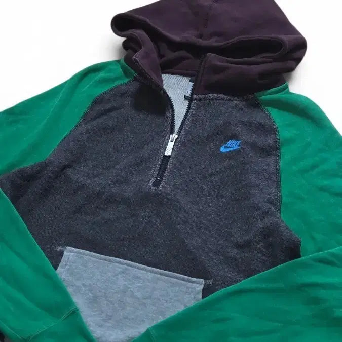 [BUNJANG] Nike Old School Color-Block Hoodie Half-Zip / 나이키 올드스쿨 배색 후디반집업