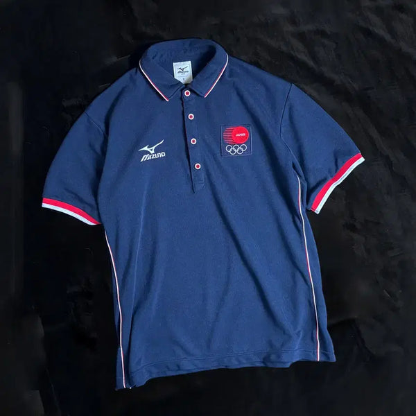 [BUNJANG] Mizuno Japan Olympic Team Retro Pique Polo Shirt / 일본빈티지 MIZUNO 일본 올림핏 국가대표 피케이 티셔츠