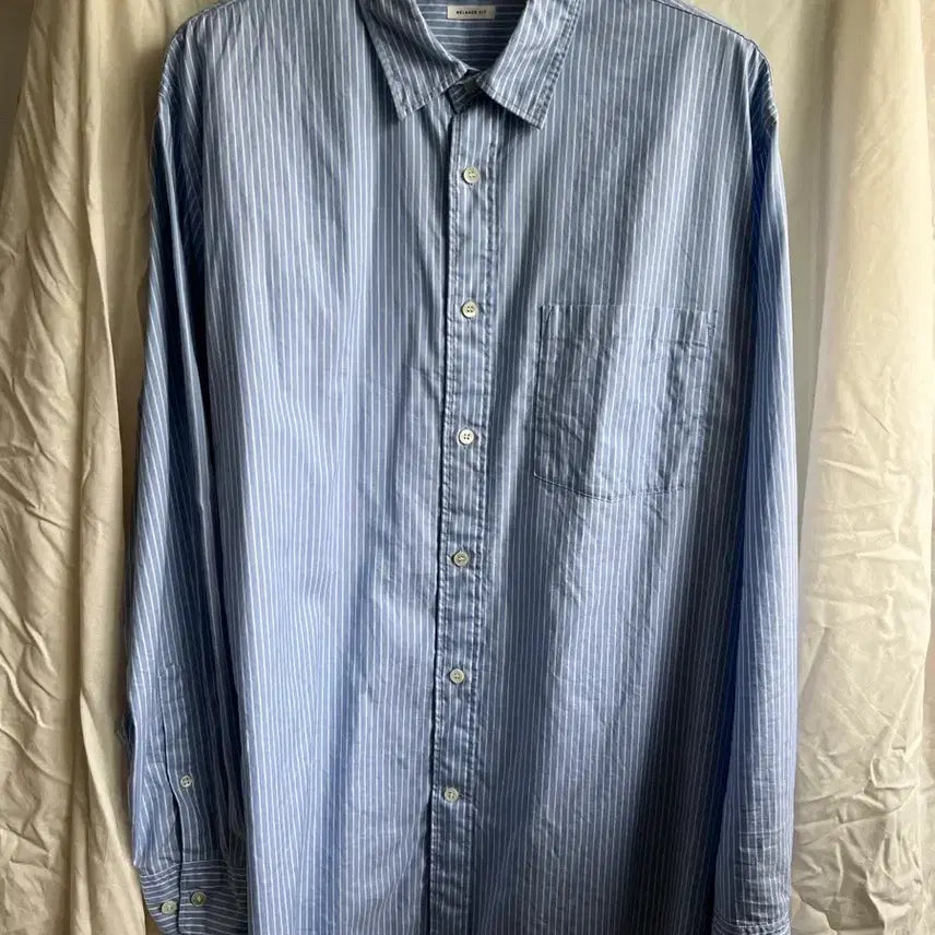 [BUNJANG] ARKET Relaxed Poplin Shirt Blue Stripe Size 52 / [공홈품절] 아르켓 릴렉스드 포플린 셔츠 블루 스트라이프 52사이즈
