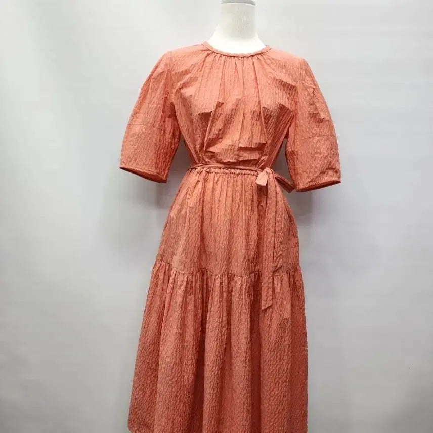 [BUNJANG] SI Seersucker Belted Long Dress 2024 / 24년 SI 시어서커 벨티드 롱원피스66