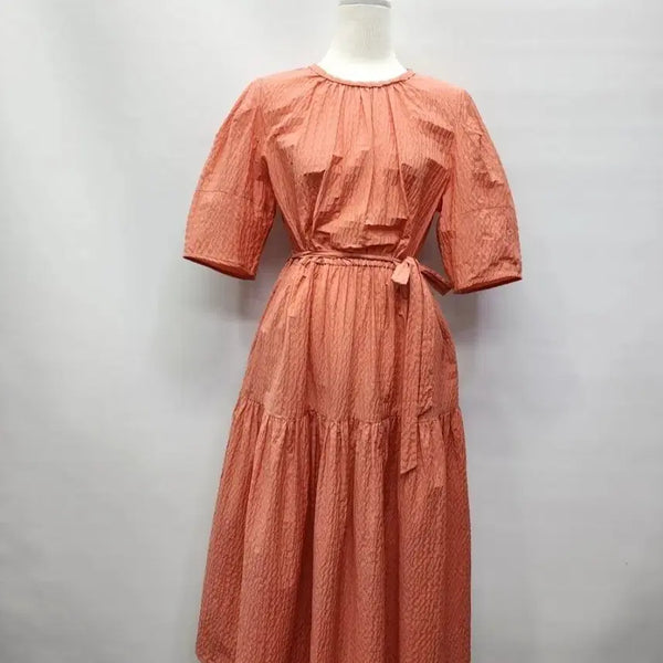 [BUNJANG] SI Seersucker Belted Long Dress 2024 / 24년 SI 시어서커 벨티드 롱원피스66