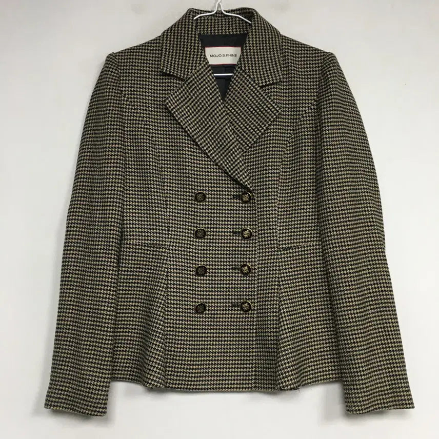 [BUNJANG] Moje Spojenie Double Button Peplum Jacket Houndstooth Check / 모조에스핀 더블버튼 페플럼 자켓 55