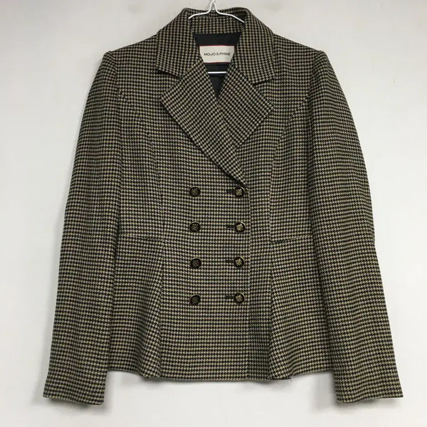 [BUNJANG] Moje Spojenie Double Button Peplum Jacket Houndstooth Check / 모조에스핀 더블버튼 페플럼 자켓 55