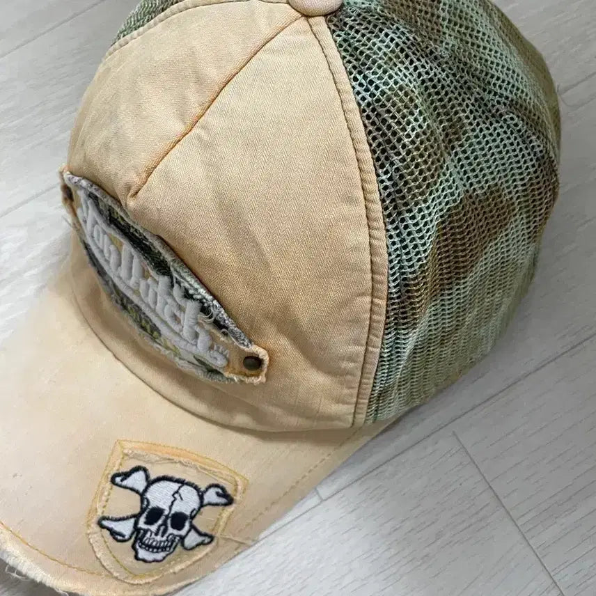 [BUNJANG] Von Dutch Skull Logo Cap Beige/Camo / Von Dutch 볼캡 베이지/카모
