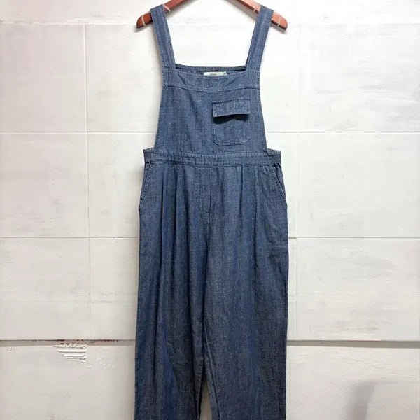 [BUNJANG] Denim Cotton Mori Girl Overall Dungarees Pants M / 데님 코튼 모리걸 오버롤 멜빵 바지 M JPN