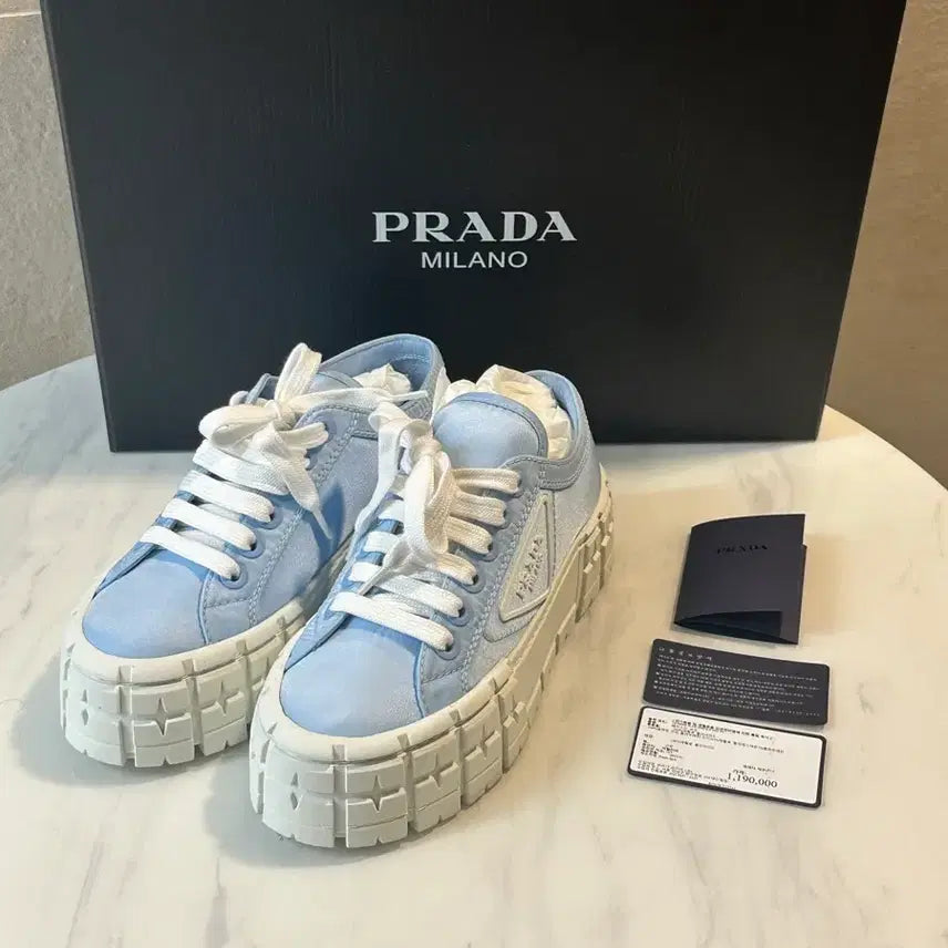 [BUNJANG] Prada Double Wheel Gabardine Re-Nylon Sneakers / 프라다 더블휠 개버린 리나일론 스니커즈 225
