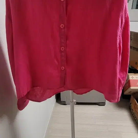 [BUNJANG] Zara Hot Pink Linen Shirt L / 자라 ZARA 핫핑크 린넨 셔츠 L