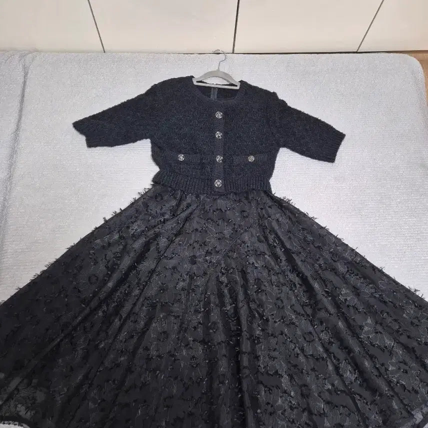 [BUNJANG] Mine 23FW Texture Block Fringe Dress / 마인 23fw 텍스처 블록 프린지 드레스