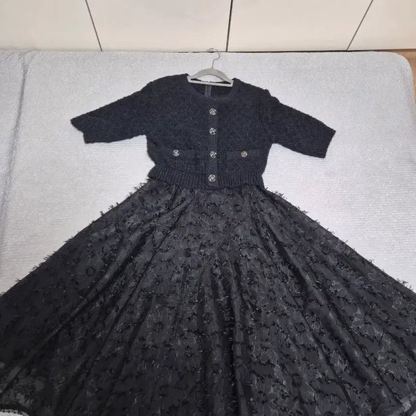 [BUNJANG] Mine 23FW Texture Block Fringe Dress / 마인 23fw 텍스처 블록 프린지 드레스