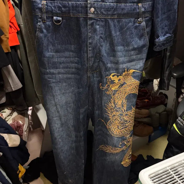 [BUNJANG] Karakuri Tamashii Indigo Denim Tsunaagi Jumpsuit / 카라쿠리 타마시  인디고 데님 츠나기 점프슈트
