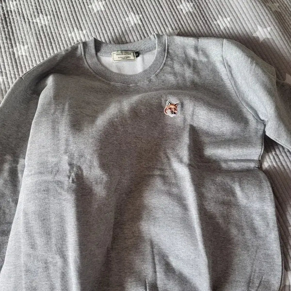 [BUNJANG] Maison Kitsuné Fox Head Sweatshirt - Grey / 메종키츠네 맨투맨 그레이 새상품