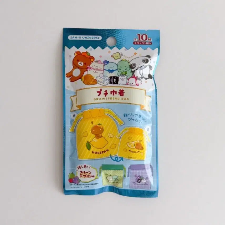 [BUNJANG] San-X x Universe Fruits Drawstring Mini Pouch / 산엑스 x 유니버스 후르츠 랜덤 조리개 미니파우치