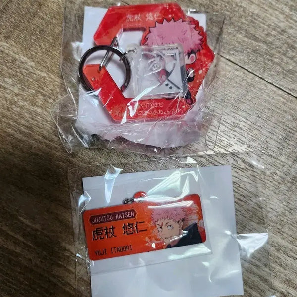 [BUNJANG] Jujutsu Kaisen Shibuya Incident Yuji Itadori Carabiner and Metal Banner Keychain Bundle Set / 주술회전 사멸회유 카라비너 및 메탈 배너 키링 일괄(이타도리 유지)