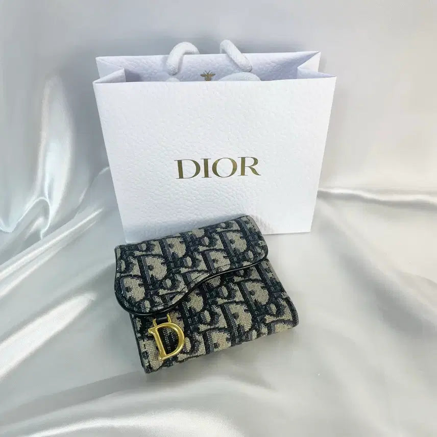 [BUNJANG] Dior Oblique 3-Fold Medium Wallet with Shopping Bag / 디올 오블리크 3단 중지갑 A급 +쇼핑백 포함