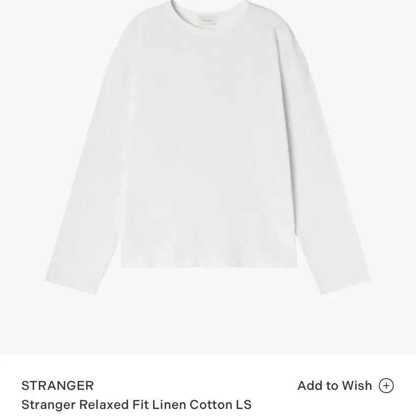 [BUNJANG] Stranger Relaxed Fit Linen Cotton Long Sleeve T-Shirt White / Stranger Relaxed Fit Linen Cotton LS T-Shirt (White) m사이즈