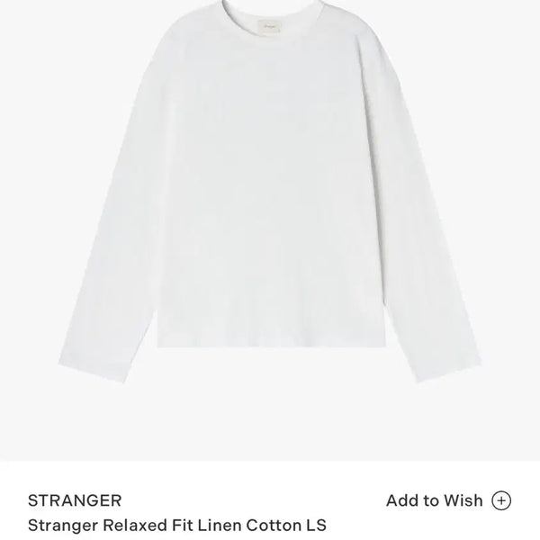 [BUNJANG] Stranger Relaxed Fit Linen Cotton Long Sleeve T-Shirt White / Stranger Relaxed Fit Linen Cotton LS T-Shirt (White) m사이즈