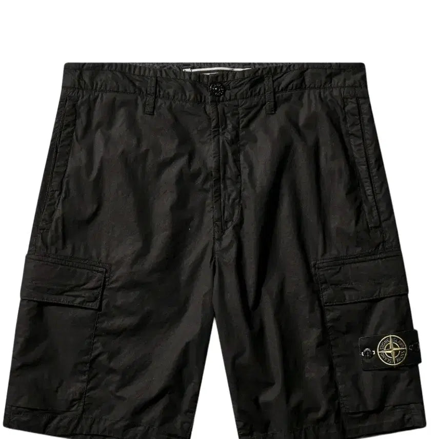 [BUNJANG] Stone Island 26ss Cotton Tela Parachute Cargo Shorts Black / 스톤아일랜드 26ss 코튼텔라 파라슈트 카고