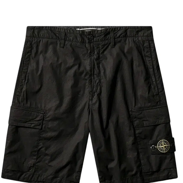 [BUNJANG] Stone Island 26ss Cotton Tela Parachute Cargo Shorts Black / 스톤아일랜드 26ss 코튼텔라 파라슈트 카고