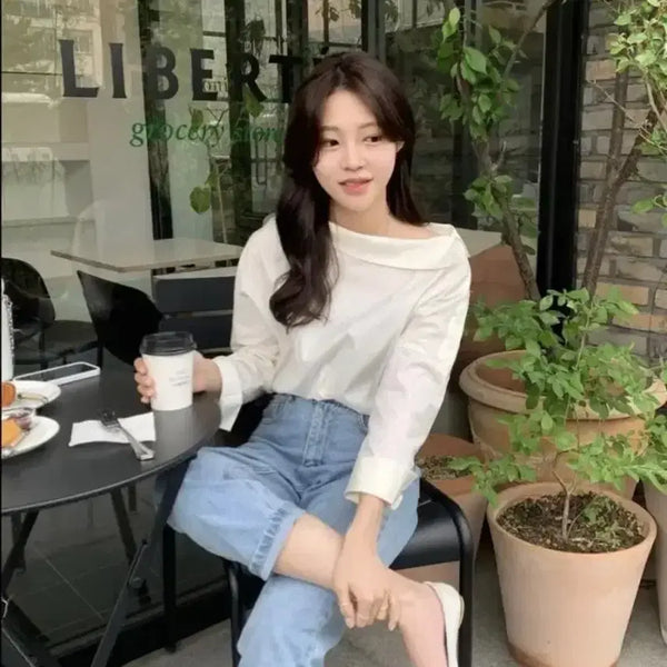 [BUNJANG] Lazy Market Leaf Blouse / 레이지마켓 리프블라우스