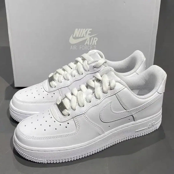 [BUNJANG] Nike Air Force 1 '07 Vintage Leather Flat Shoes / 순백 나이키 에어포스 107 소가죽 클래식 빈티지 플랫슈즈 올 뉴