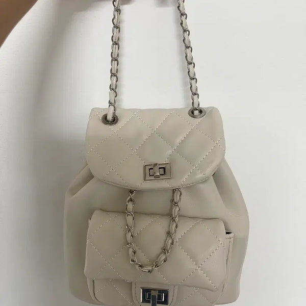 [BUNJANG] Quilted Drawstring Chain Bag (Cream) / 복조리 체인백 (크림)