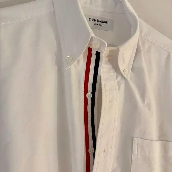 [BUNJANG] Thom Browne Hidden Tricolor White Oxford Shirt Size 3 / 톰브라운 히든 삼선 화이트 옥스포드 셔츠 3
