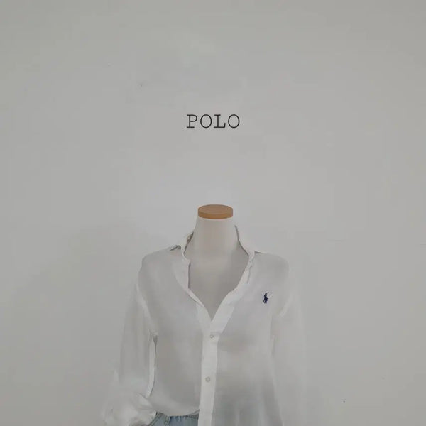 [BUNJANG] Polo Ralph Lauren White Linen Women's Shirt / No.26072402 폴로 랄프로렌 화이트 린넨 여성 셔츠