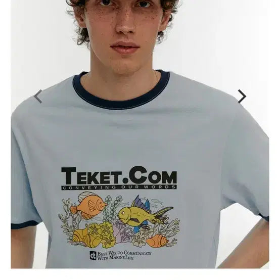 [BUNJANG] Taket Aquarium Ringer T-Shirt L / 테켓 아쿠아리움 반팔 L