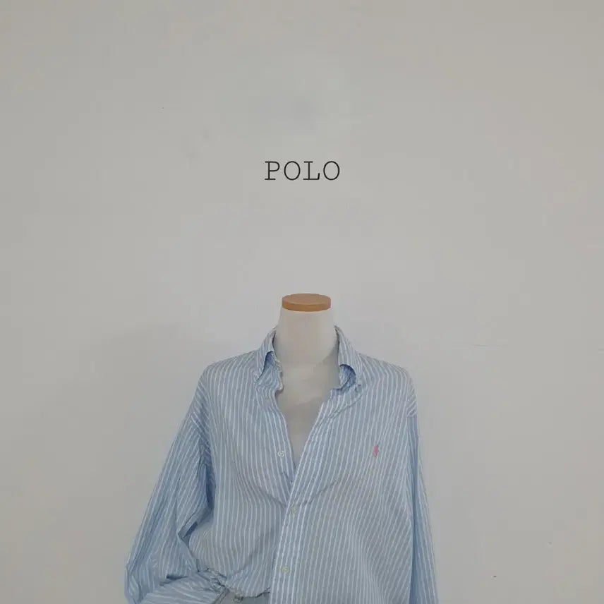 [BUNJANG] Polo Ralph Lauren Pastel Blue Stripe Button-Down Shirt / No.26072404 폴로 랄프로렌 스트라이프 셔츠