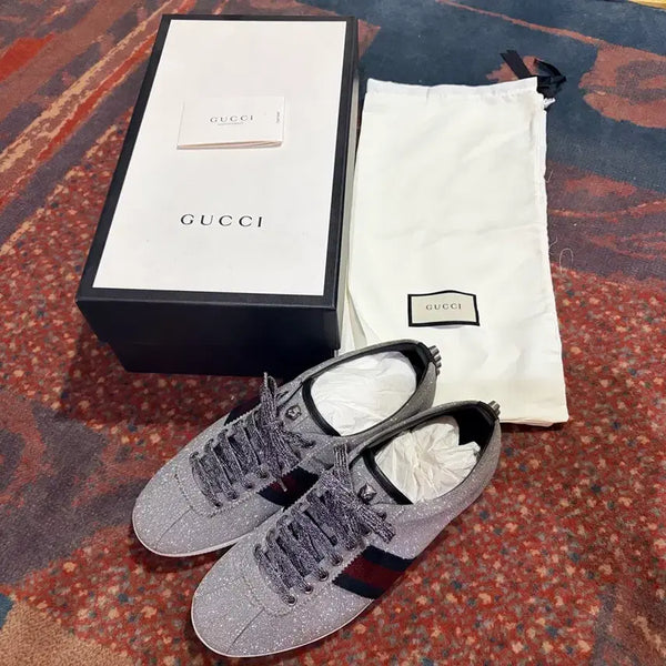 [BUNJANG] Gucci Ace Glitter Studded Sneakers / 구찌/에이스글리터스터드/8