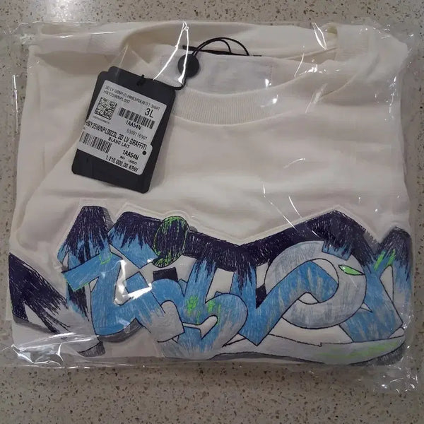 [BUNJANG] Louis Vuitton Embroidered Graffiti T-Shirt / 루이비통 자수 그래피티 반팔 새상품 3L