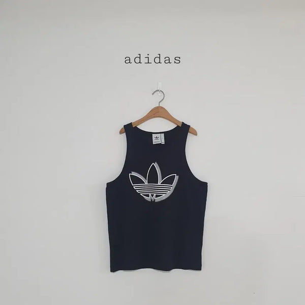 [BUNJANG] Adidas Big Logo Sleeveless Black T-Shirt / No.26072409 아디다스 빅로고 블랙 슬리브리스 나시티