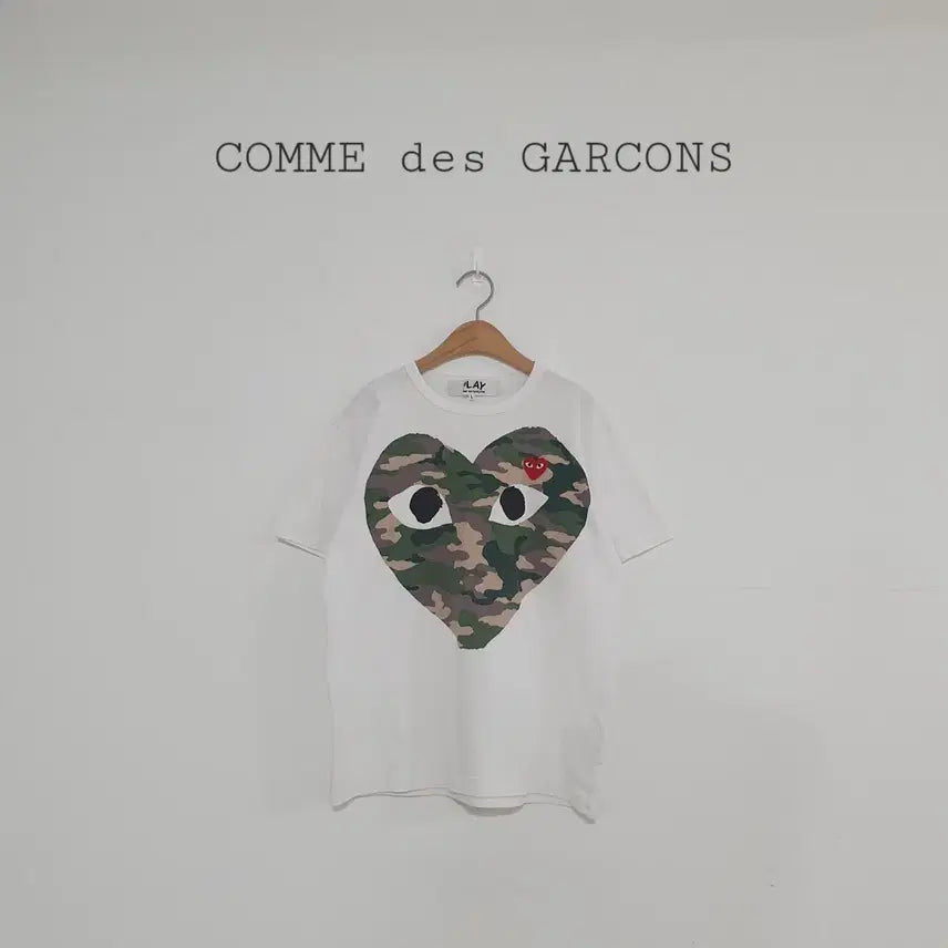 [BUNJANG] Comme des Garçons Camo Heart Logo T-Shirt / No.26072411 꼼데가르송 카모 하트 로고 반팔 티셔츠