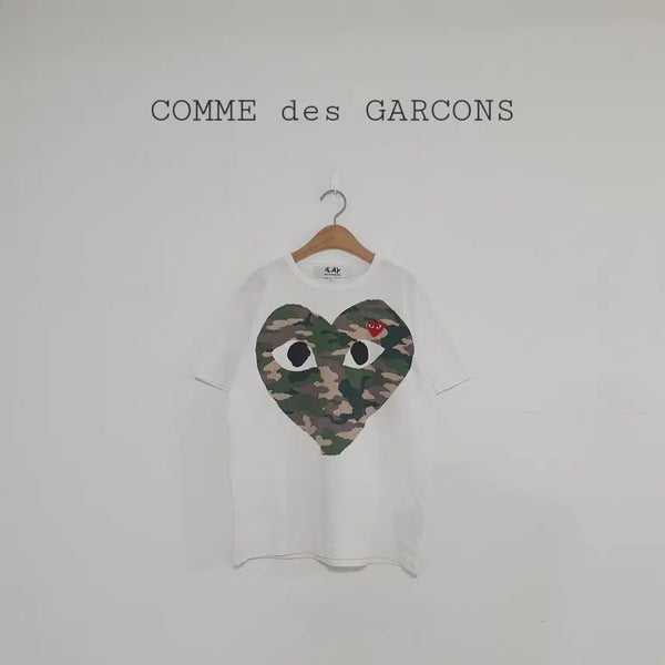 [BUNJANG] Comme des Garçons Camo Heart Logo T-Shirt / No.26072411 꼼데가르송 카모 하트 로고 반팔 티셔츠