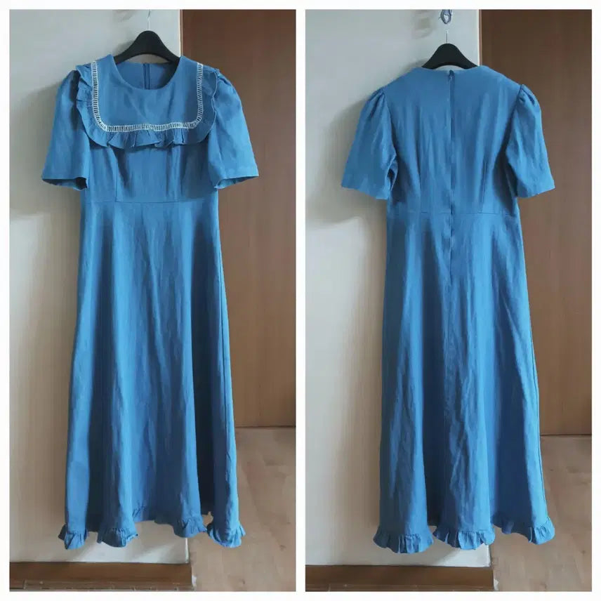 [BUNJANG] Spandex Denim Frill Dress / 스판데님 청 원피스 55