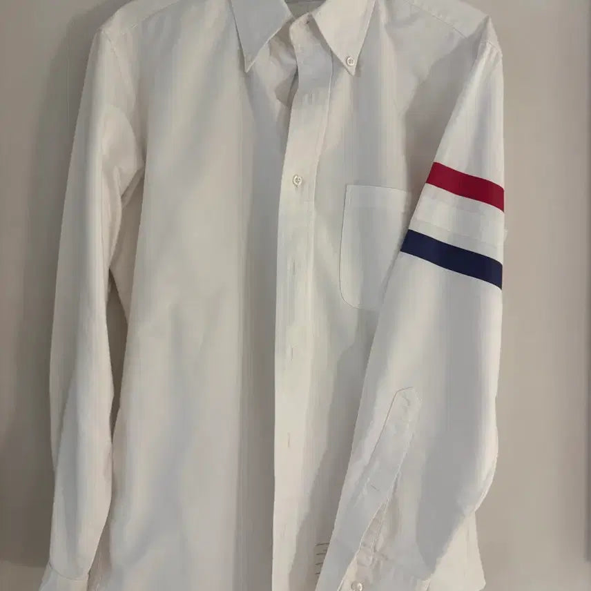 [BUNJANG] Thom Browne Signature Tricolor Armband Oxford Shirt Size 3 / 톰브라운 시그니처 삼선 완장 (암밴드) 옥스포드 셔츠 3