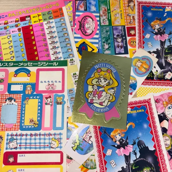 [BUNJANG] Nakayoshi Ribbon Supplement Sticker Set - Sailor Moon & Saint Tail (Japanese Vintage) / 고전문구 고전 스티커 나카요시 리본 부록 세일러문 세인트테일 일본 고전