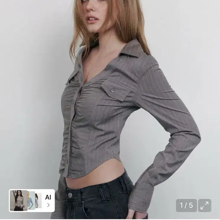 [BUNJANG] Please Follow Kayla Shirring Shirt Top Mocha / 플리즈노팔로우 카일라 셔링 셔츠 탑 모카 kayla